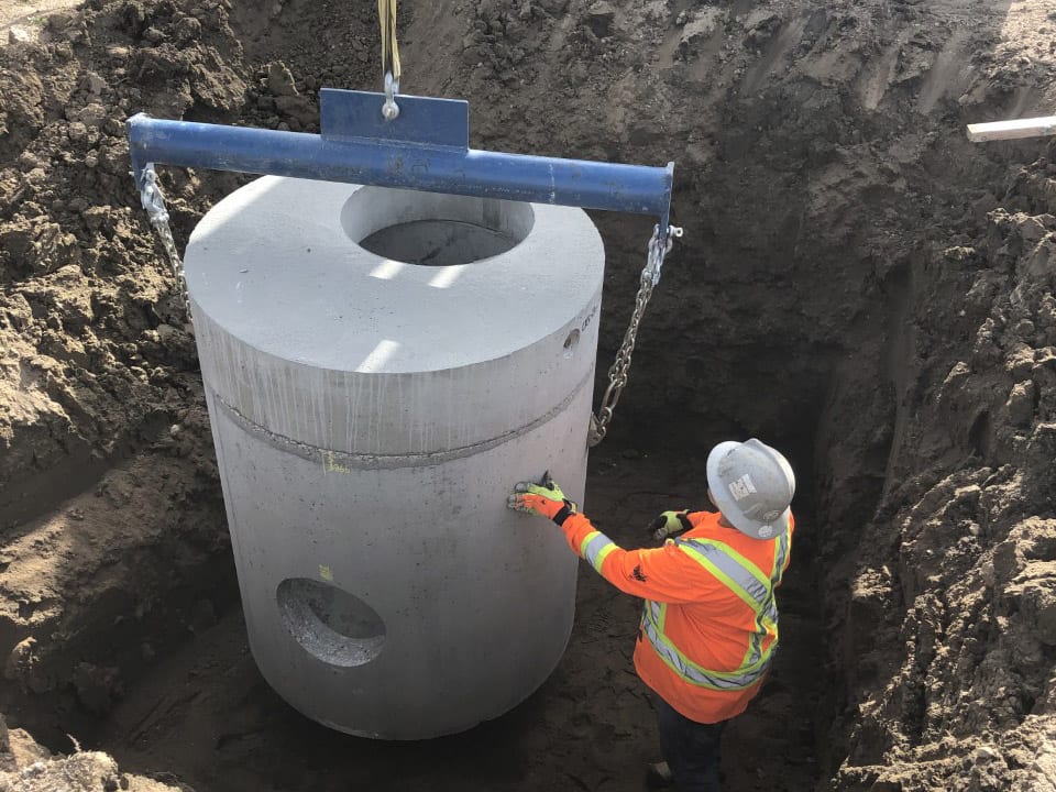 Installing a full system of storm drains